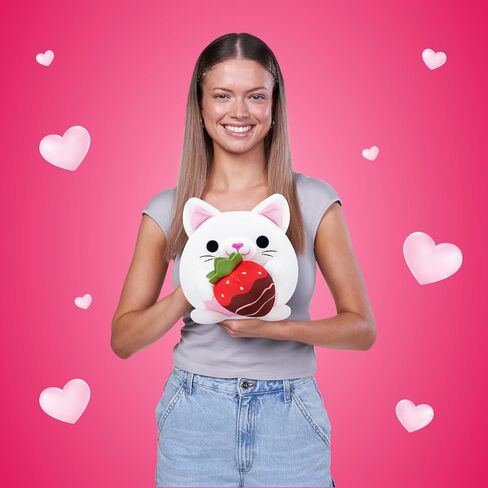 لعبة سناكلز فالنتاين مقاس 8 بوصة (قطة مع شوكولاتة الفراولة) من زورو - حيوان محشو فائق النعومة مع ملحقات عيد الحب، يمكن تجميعها للأطفال والمراهقين والمراهقين والهدايا in Kuwait