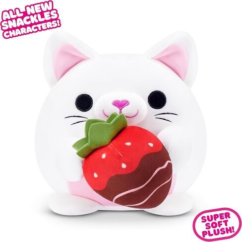لعبة سناكلز فالنتاين مقاس 8 بوصة (قطة مع شوكولاتة الفراولة) من زورو - حيوان محشو فائق النعومة مع ملحقات عيد الحب، يمكن تجميعها للأطفال والمراهقين والمراهقين والهدايا in Kuwait