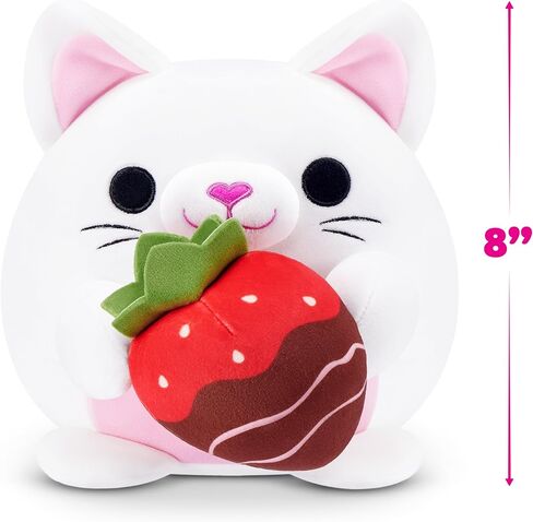 لعبة سناكلز فالنتاين مقاس 8 بوصة (قطة مع شوكولاتة الفراولة) من زورو - حيوان محشو فائق النعومة مع ملحقات عيد الحب، يمكن تجميعها للأطفال والمراهقين والمراهقين والهدايا in Kuwait