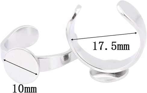 20pcs Stainless Steel 10mm Circle Pad Ring Bezel Settings DIY Fingerring Base Blanks for Jewelry Making Supplies in Saudi Arabia