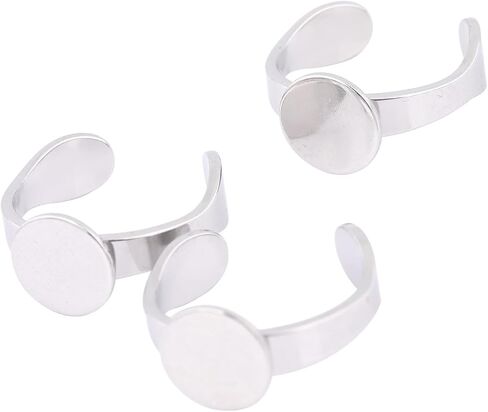 20pcs Stainless Steel 10mm Circle Pad Ring Bezel Settings DIY Fingerring Base Blanks for Jewelry Making Supplies in Saudi Arabia