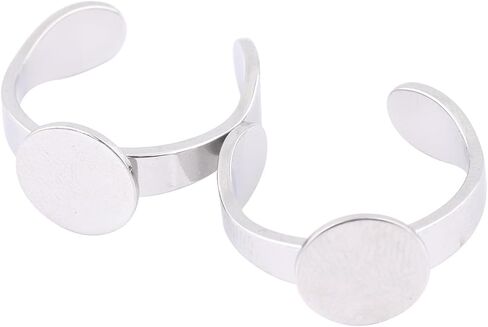 20pcs Stainless Steel 10mm Circle Pad Ring Bezel Settings DIY Fingerring Base Blanks for Jewelry Making Supplies in Saudi Arabia