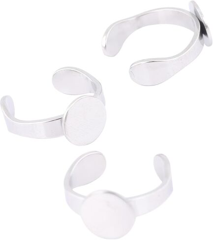 20pcs Stainless Steel 10mm Circle Pad Ring Bezel Settings DIY Fingerring Base Blanks for Jewelry Making Supplies in Saudi Arabia
