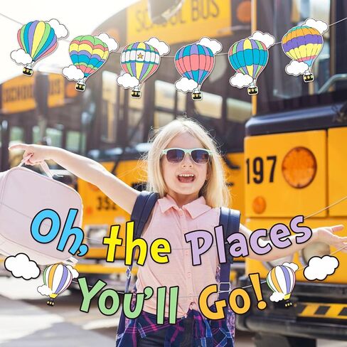 Oh The Places You'll Go Decorations Kindergarten Graduation Party Decoration Oh The Places You'll Go Banner for Colorful Dr. Seuss Party Decoration First Birthday Banner Decoration for Baby Shower in Saudi Arabia
