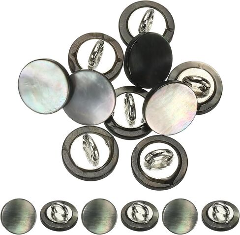 Natural Shell Sewing Buttons, Mother of Pearl Shell Round Sewing Buttons with Shank- Fitting for (Sewing/DIY Crafts/Shirts/Clothes/Decorations) 10 mm & 10 Pack & White in Saudi Arabia