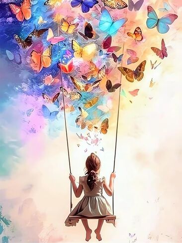 مجموعات الفن الماسي على شكل فراشة من rekxtmo DIY للبالغين، لوحة ألماس 5D للمبتدئين، نقطة الماس الموسيقية، مجموعة طلاء الأحجار الكريمة، مجموعة لوحات فنية صغيرة من الألماس، الحرف اليدوية للبالغين، ديكور جدار المنزل 14 × 14 بوصة in Kuwait