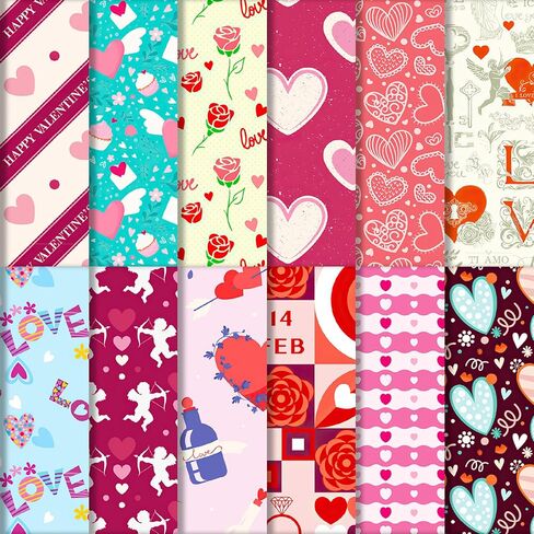 24 Sheet Valentines Day Scrapbook Craft Paper, Vintage Heart Scrapbook Paper Pad, 6"×6" DIY Decorative Craft Papers, Scrapbooking Junk Journal Gift Card Making Supplies in Kuwait