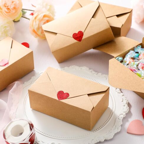 Tenceur 24 قطعة من صناديق بسكويت عيد الحب، صندوق بسكويت عيد الحب مع ملصقات لحاوية حلوى Goodie، حامل هدايا ورق الكرافت لمستلزمات عيد الأم، 5.5 × 3 × 2 بوصة in Saudi Arabia