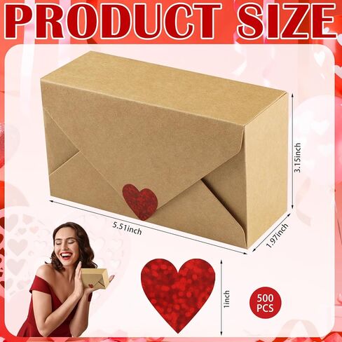 Tenceur 24 قطعة من صناديق بسكويت عيد الحب، صندوق بسكويت عيد الحب مع ملصقات لحاوية حلوى Goodie، حامل هدايا ورق الكرافت لمستلزمات عيد الأم، 5.5 × 3 × 2 بوصة in Saudi Arabia