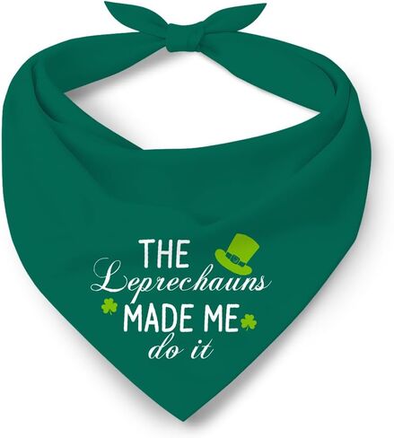 Pet Me I'm Irish Dog Bandana، مناديل عيد القديس باتريك للكلاب، وشاح شامروك الأيرلندي للكلاب الصغيرة والمتوسطة، إكسسوارات باندانا للحيوانات الأليفة باللون الأخضر اللطيف، للكلاب in Kuwait