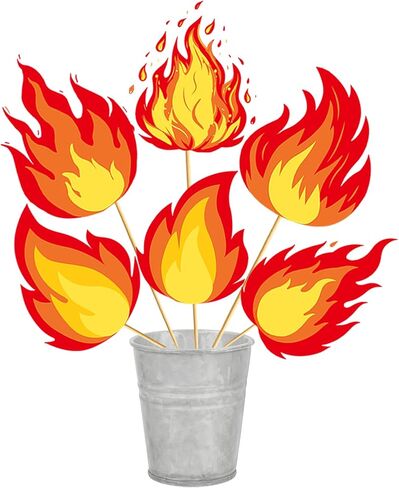 Fake Fire Party Decorations Flames Decorations: 24Pcs Fake Flames Centerpieces Sticks 6 Styles Fire Flame Centerpieces for Table Firefighter Party Decorations Flame Themed Party in Saudi Arabia