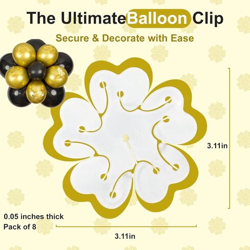 8pcs Balloon Flower Clips, Double Layer Flower Balloon Connectors for Wedding Birthday Party Baby Shower Grand Opening Home Decorations in Saudi Arabia