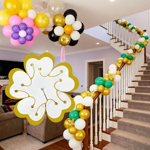 8pcs Balloon Flower Clips, Double Layer Flower Balloon Connectors for Wedding Birthday Party Baby Shower Grand Opening Home Decorations in Saudi Arabia