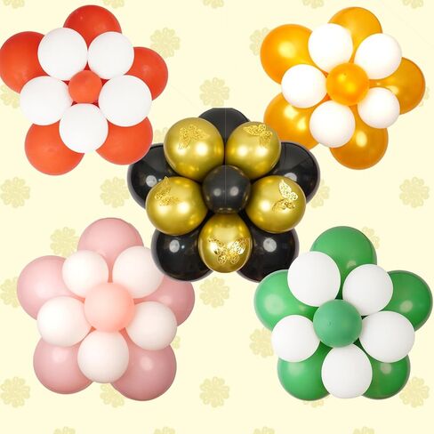 8pcs Balloon Flower Clips, Double Layer Flower Balloon Connectors for Wedding Birthday Party Baby Shower Grand Opening Home Decorations in Saudi Arabia