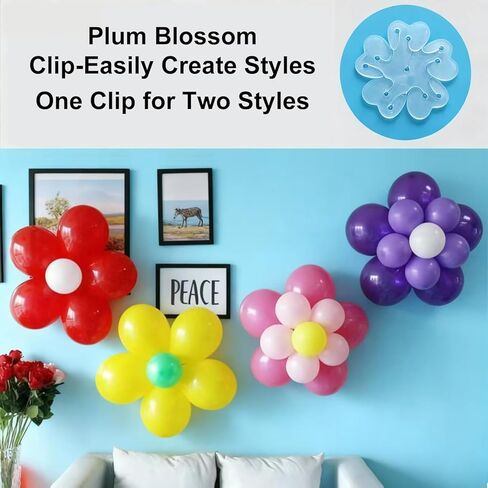 8pcs Balloon Flower Clips, Double Layer Flower Balloon Connectors for Wedding Birthday Party Baby Shower Grand Opening Home Decorations in Saudi Arabia