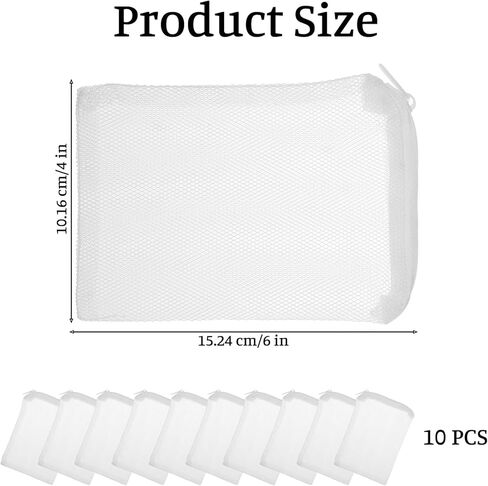10 Pcs 4 x 6 inch Mesh Filter Bags, Reusable Bags with Zipper, Aquarium Filter Media Bag, Reusable Mesh Bags for Fish Tank Aquarium Filters in Saudi Arabia