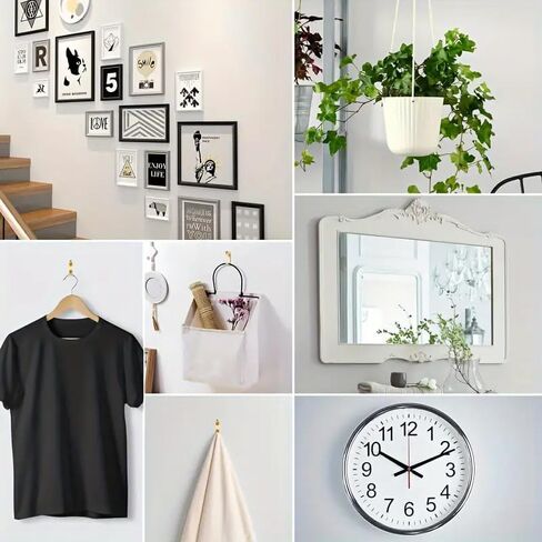 20pcs Heavy Duty Picture Hooks with Nails Picture Hanger Kit Professional Wooden Drywall Metal Photo Frame Hook Hanging Hardware Easy Install 2-Color in Saudi Arabia