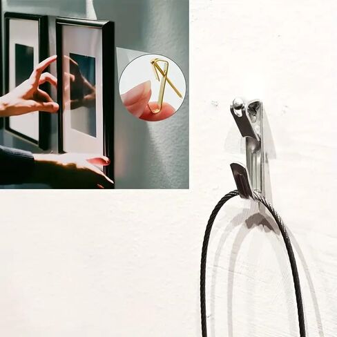 20pcs Heavy Duty Picture Hooks with Nails Picture Hanger Kit Professional Wooden Drywall Metal Photo Frame Hook Hanging Hardware Easy Install 2-Color in Saudi Arabia