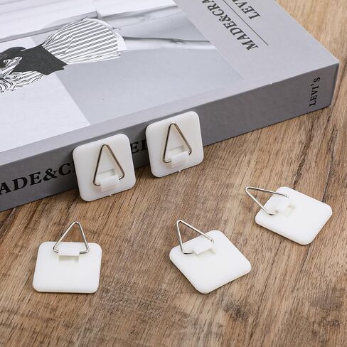 20pcs Stick on Picture Hangers,Adhesive Picture Hanging Hooks with Adhesive Backing, No Nails Required, Quick Stick Pictures Hangers, for Pictures Frames, Foam Board, and Wall Art,Square in Saudi Arabia
