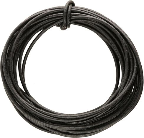 The Beadsmith Greek Leather Cord – Black Color – 1.5mm Spool – 5 Meters/16.4 Feet – Leather Thong Ideal for Braiding, Beading, Necklaces, Fine Lacing, Hair Accessories & DIY Jewelry Making in Saudi Arabia
