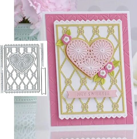 Heart Flower Square Metal Die Cuts for Card Making,Valentine's Day Love Frame Tree Card Cutting Dies Cut Stencils DIY Scrapbooking Album Embossing Paper Card Embossing Craft in Saudi Arabia