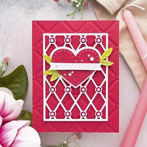 Heart Flower Square Metal Die Cuts for Card Making,Valentine's Day Love Frame Tree Card Cutting Dies Cut Stencils DIY Scrapbooking Album Embossing Paper Card Embossing Craft in Saudi Arabia