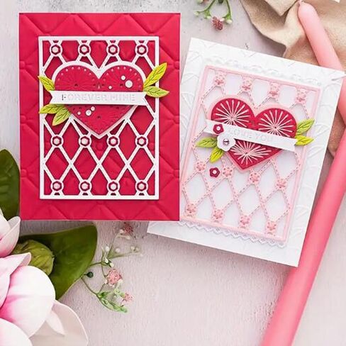 Heart Flower Square Metal Die Cuts for Card Making,Valentine's Day Love Frame Tree Card Cutting Dies Cut Stencils DIY Scrapbooking Album Embossing Paper Card Embossing Craft in Saudi Arabia