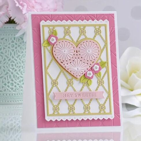 Heart Flower Square Metal Die Cuts for Card Making,Valentine's Day Love Frame Tree Card Cutting Dies Cut Stencils DIY Scrapbooking Album Embossing Paper Card Embossing Craft in Saudi Arabia