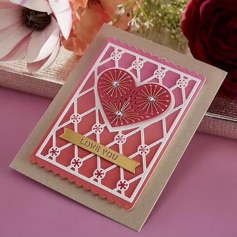 Heart Flower Square Metal Die Cuts for Card Making,Valentine's Day Love Frame Tree Card Cutting Dies Cut Stencils DIY Scrapbooking Album Embossing Paper Card Embossing Craft in Saudi Arabia