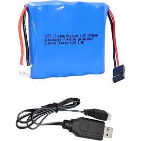 KBT Receiver RX Battery with Hitec Connectors 7.4V 1700mAh Lithium ion Rechargeable Battery Pack for RC Airplanes/RC Aircrafts in Kuwait