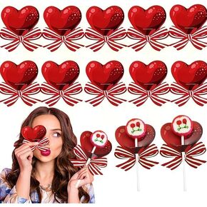 100pcsValentine's Day Decor Heart Lollipop Paper Card Valentine's Day Holiday Party Wedding Lollipop Candy Decoration in Kuwait