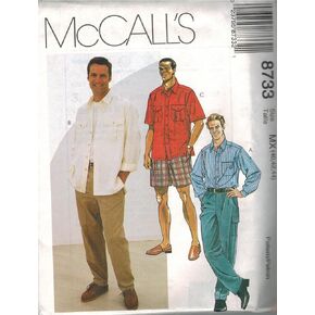 8733 McCalls Sewing Pattern Uncut Mens Shirt Pants Shorts Size 38 40 42 in Saudi Arabia