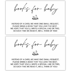 LEES A.M. Books for Baby Cards | 50 pack 2 x 3.5 Inch | Books For Baby Shower Request Cards | Bring a Book Instead of a Card Baby Shower in Kuwait