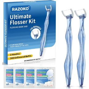 اعواد تنظيف الاسنان ذات الخط المزدوج عالية المتانة مع حافظات محمولة، 250 قطعة in Kuwait