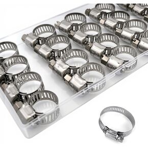 Hose Clamps 65PCS assortment, 304 Stainless Steel, Radiator Hose Clamps, Multi-size Adjustable Range 1/4-1-1/2in(6-38mm) with 2pcs Socket Wrench, for Automotive, Plumbing, Intercooler in Saudi Arabia