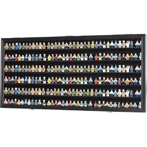 DisplayGifts Toy Minifigures Miniatures Display Case Frame Wall Cabinet Stand 200 Toys Dust Protection Mahogany Finish in Kuwait