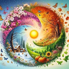 MOMDEDP 5D Diamond Art Painting,Four Season Diamond Art Kits for Adults,DIY Full Drill Crystal Rhinestone Arts and Crafts,Butterfly Flowers Art Painting with Diamond Home Wall Decor 13.8 X 13.8inch in Saudi Arabia