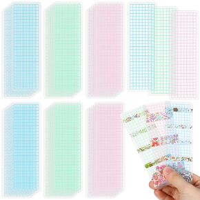 40 قطعة من بطاقات تخزين شريط واشي، لوح منفصل من شريط واشي بلاستيكي مقاس 15 × 5 سم مع زاوية مقوسة للحرف اليدوية وسجلات القصاصات، أخضر فاتح in Kuwait