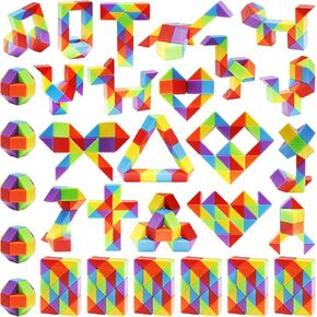 جانوو لعبة احجية سحرية ملتوية على شكل ثعبان مكونة من 48 قطعة، مجموعة العاب تحفيز الدماغ، هدايا عيد الميلاد، هدايا الحفلات، هدايا الحفلات للاطفال والبالغين والمراهقين (عبوة من قطعتين) احجية من النوع in Kuwait