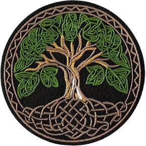 Celtic Tree of Life Spiritual Symbol Patch, Embroidered Iron-on/Sew-on Applique Badge Funny Patch Patches for Backpacks, Clothing, Hats, Jeans, DIY Accessories & Crafts, Jackets, Bags in Saudi Arabia