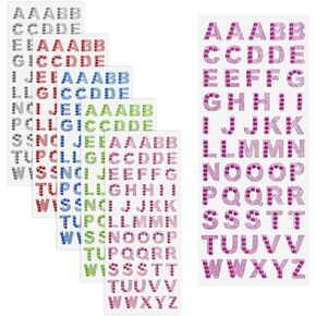 330 قطعة من ملصقات حروف حجر الراين من Dplolng، ملصقات حروف لامعة بستة ألوان مقاس 0.6 بوصة من A-Z حجر الراين الأبجدية ملصق ذاتي اللصق ملصق أبجدي لامع لصنع البطاقات والحرف اليدوية in Kuwait