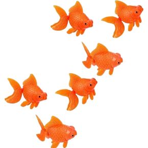 6 Pcs Orange Fake Floating Fishes Plastic Fake Goldfish Artificial Aquarium Fishes Colorful Realistic Artificial Moving Fish Ornament Decorations, Aquarium Décor Thematic Ornaments in Kuwait