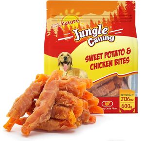 Jungle Calling 21.2 oz Dog Treats for Medium/Large Breeds Rewards - Chicken Wrapped Sweet Potato, Grain Free, Rawhide Free, Easy to Digest Treat Chews & Training Treats in Kuwait