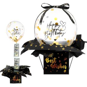 Neyauo Birthday Money Pull Box, Funny Money Balloon Box for Cash Gift Happy Birthdays Intresting Gifts Set for Men Women Girlfriend Best Friend Wife Sister(Black) in Saudi Arabia