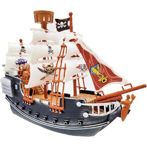 The Dreidel Company 10 inch Pirate Boat Detailed Pirate Ship Adventure Playset, Pirate Toy, Pirate Party Favor, Excellent for Children Ages 3+ in Saudi Arabia