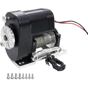 1/10 مقلد 8274 ونش عمودي ألومنيوم 6-12.4 فولت 50 رطل سعة تحميل لـ RC الزاحف المحوري SCX10 TRX4 RC4WD جزء الترقية (أسود) in Kuwait