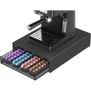 Nespresso Pods Holder, K Cup Holder, Coffee Pod Holder Organizer Compatible with Nespresso Vertuo Capsules, Holds 60 Small or 40 Large Pods, Black in Kuwait