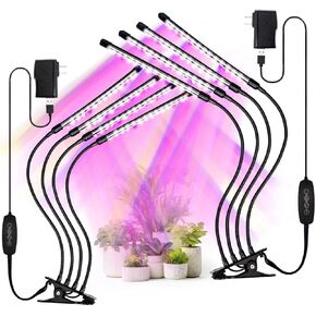 LEOTER Grow Light for Indoor Plants - Upgraded Version 80 LED Lamps with Full Spectrum & Red Blue Spectrum, 3/9/12H Timer, 10 Dimmable Level, Adjustable Gooseneck,3 Switch Modes in Saudi Arabia