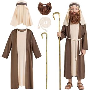 AOTHSO Boys Shepherd Costume Kids Saint Joseph Robe Biblical Outfits for Easter Halloween Christmas Nativity Play in Kuwait