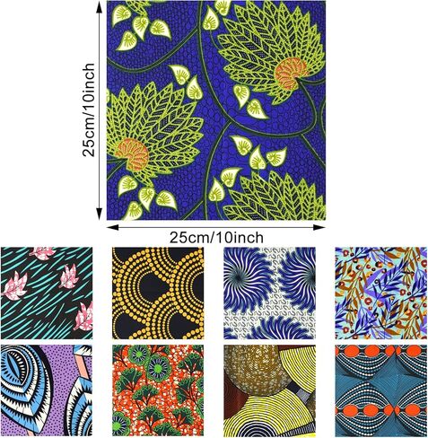 40pcs 10 x 10 Inch African Fabric Squares No Repeat Quilting Fabrics Bundles Kente Cloth Ankara Wax Print Fabric Bundles for DIY Sewing Patchwork Accessories in Saudi Arabia